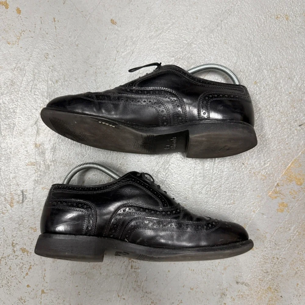 Allen Edmonds McAllister Wingtip‎ Vibram Oxford Black Leather Dress Shoes 7.5 E